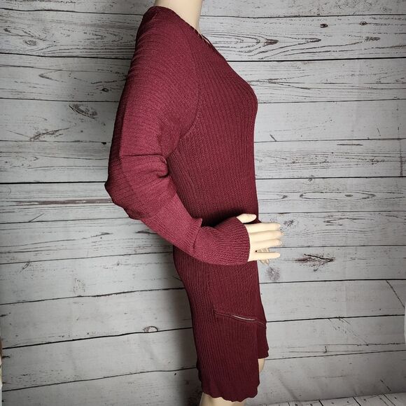 Central Park West Burgundy Long Sleeve Sweater Dress Large - Picture 4 of 8